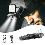 lampe frontale rechargeable led gris clip moderne sécurité équitation vtt nocturne aversion chargeur usb