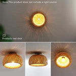 lampe bambou tressé moderne rustique vis montage surface naturel bois