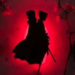 applique murale led silhouette anime noir décoration chambre veilleuse lumineuse personnage japonais
