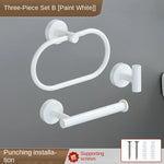 accessoires salle bain blanc moderne adhésif serviette papier toilette gant toilette inoxydable brossé