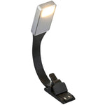 lampe lecture rechargeable led noir argenté clip port usb moderne