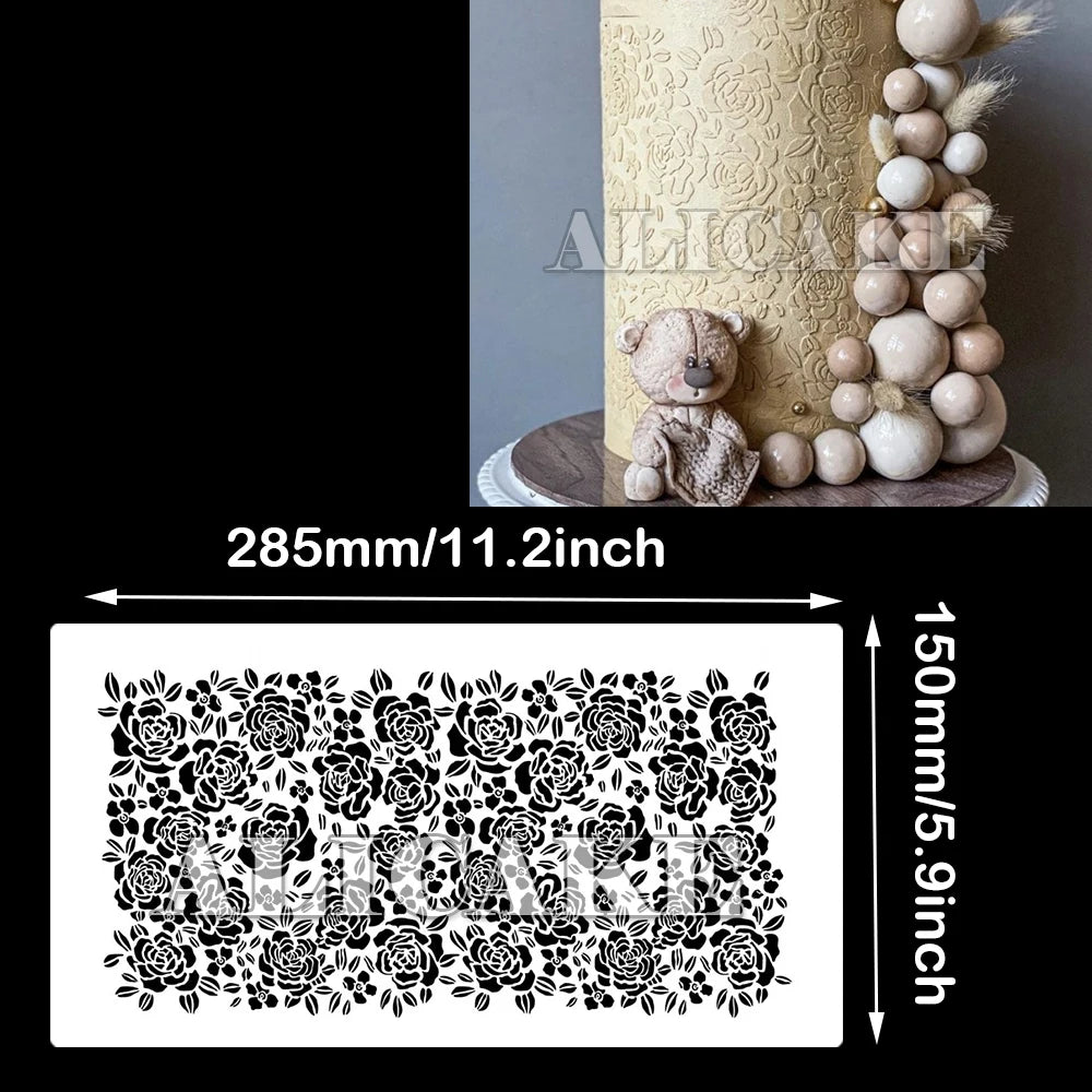 feuille mariage fondant dentelle outil pâtisserie plastique respectueux environnement noir blanc moderne minimaliste
