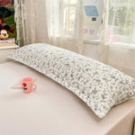 coussin lit polyester rayures horizontales motif floral moderne blanc noir bleuclair beige