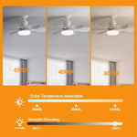 ventilateur led blanc moderne 20.5 inch télécommande dimmable flux lumineux 249 2000