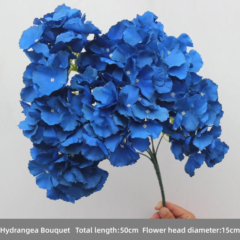 décoration événement artificielle fleurs bleu royal soie feuilles bouquets hybride ornement festifsintérieur