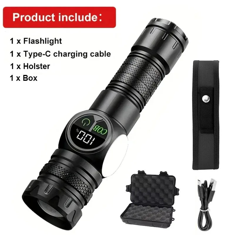 torche rechargeable led étanche camping extérieur pêche réglable mode lumière forte distance