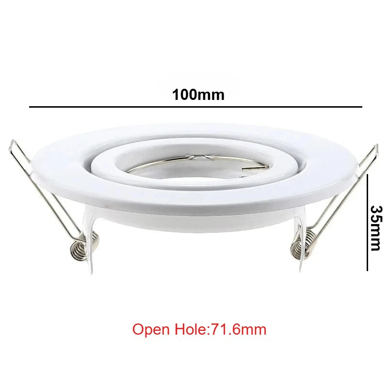 spots led blancs modernes encastrables gu10 mr16 clips fixation rond métal