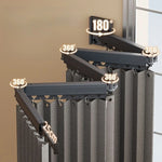 rideau douche pliable gris rayures verticales moderne salle bain clips