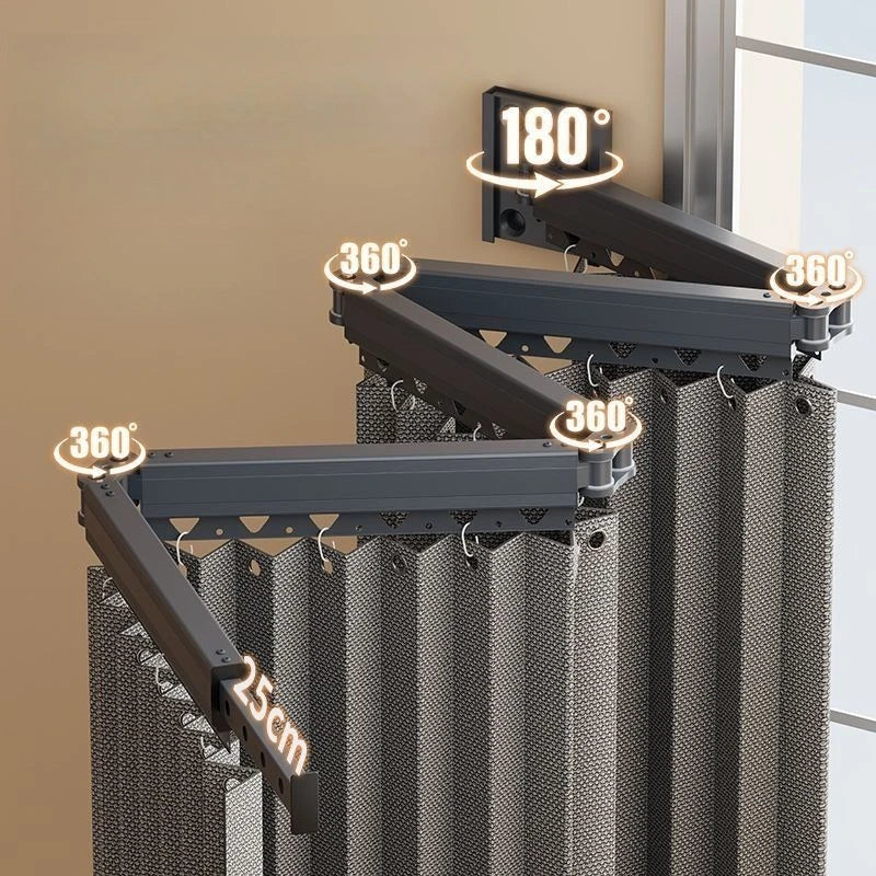 rideau douche pliable gris rayures verticales moderne salle bain clips