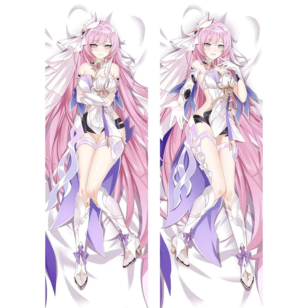 housse coussin dakimakura anime rose violet décorative lit chambre grande taille imprimée double face