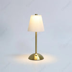 lampe table moderne or noir blanc plissée abat jour rechargeable certifications vde ul rohs