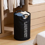 panier rangement pliable noir blanc bouteilles vêtements reutilisable tissu moderne minimaliste poignees laundry