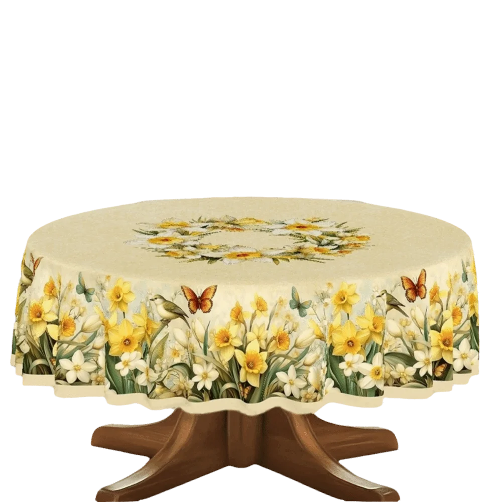 nappe table fleurs tournesols papillons motifs géométriques classique polyester festive