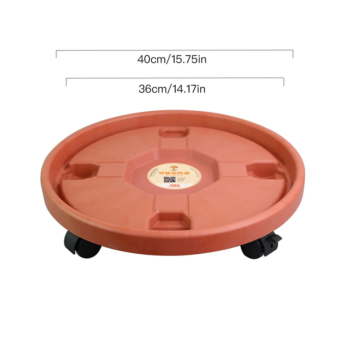 plateau rotatif roulettes plastique gris orange blanc moderne pratique