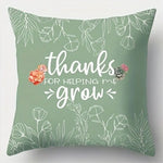 housse coussin polyester motif floral moderne violet cactus lettrage decoratif lit salon voiture 40x40cm