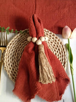 lot 10 serviettes table coton naturel rustique décoration maison