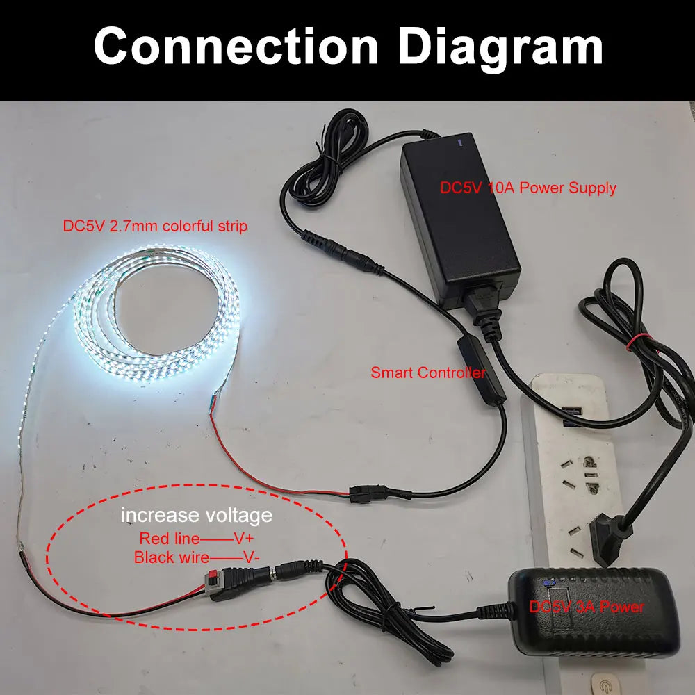 ruban led multicolore 160 leds ws2812 adhésif flexible moderne 5v 12v