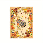 nappe rectangulaire automnale citrouille glands maïs feuilles table décoration maison serviettes fourchettes assiettes