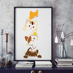 stencils blancs animaux chatons papillons drapeaux dessin animé decoration murale bricolage maison