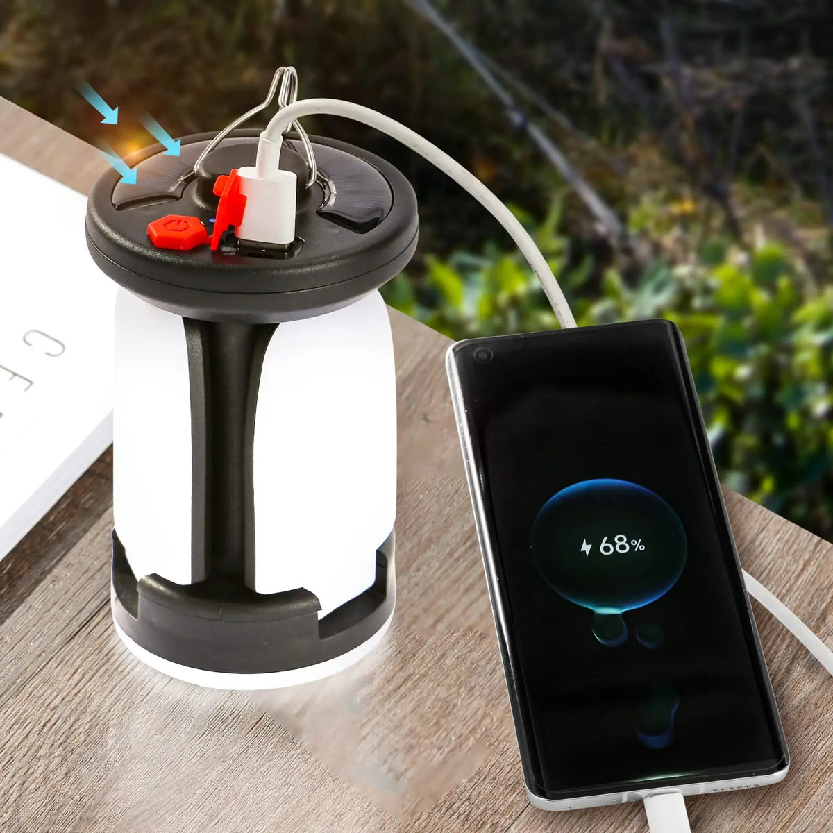 lampe camping pliable rechargeable blanc noir modes éclairage portable emergency light camping pêche