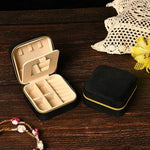 boîte bijoux velours femme bague collier boucles d'oreilles miroir compartiments portable classique vintage fermée