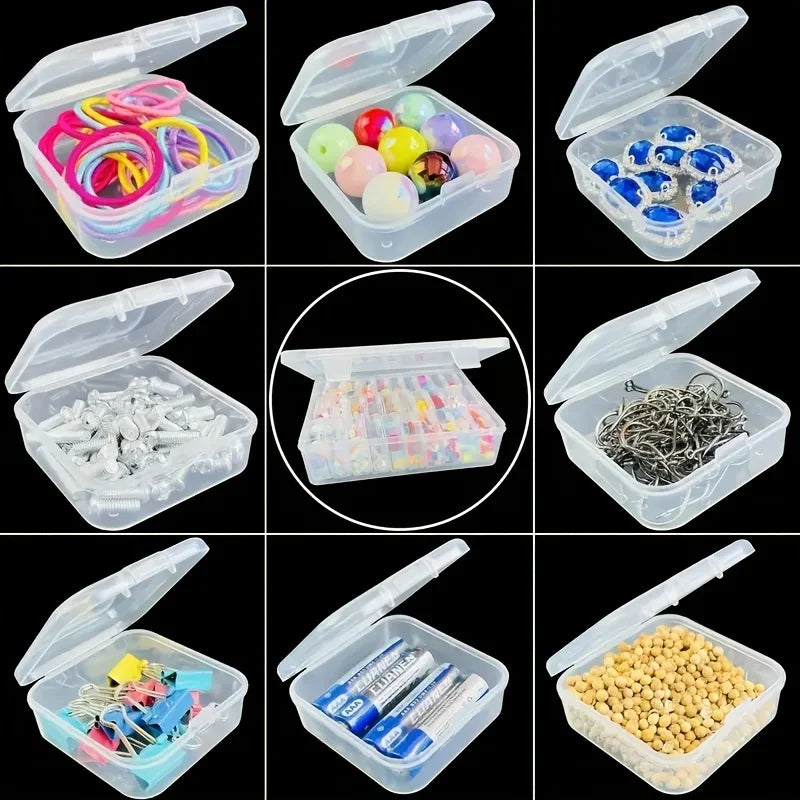 boîtes rangement transparentes broderie bijoux strass nail art pratique portables femmes