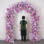 Arche décorative florale violettes roses blanches extérieur intérieur décoration événement classique artificielle fixe