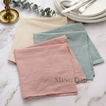 serviettes coton rose pâle texture lin classique réutilisables table manger party banquet