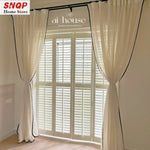 rideau blanc moderne semi transparent polyester maison 120cm 160cm 200cm 240cm 320cm 390cm