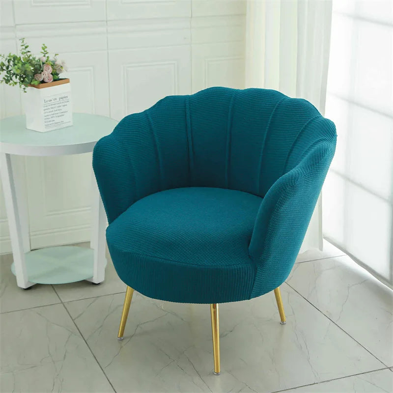 housse fauteuil blanc bleu rose gris beiges rayures horizontales moderne pieds dorés machine extensible