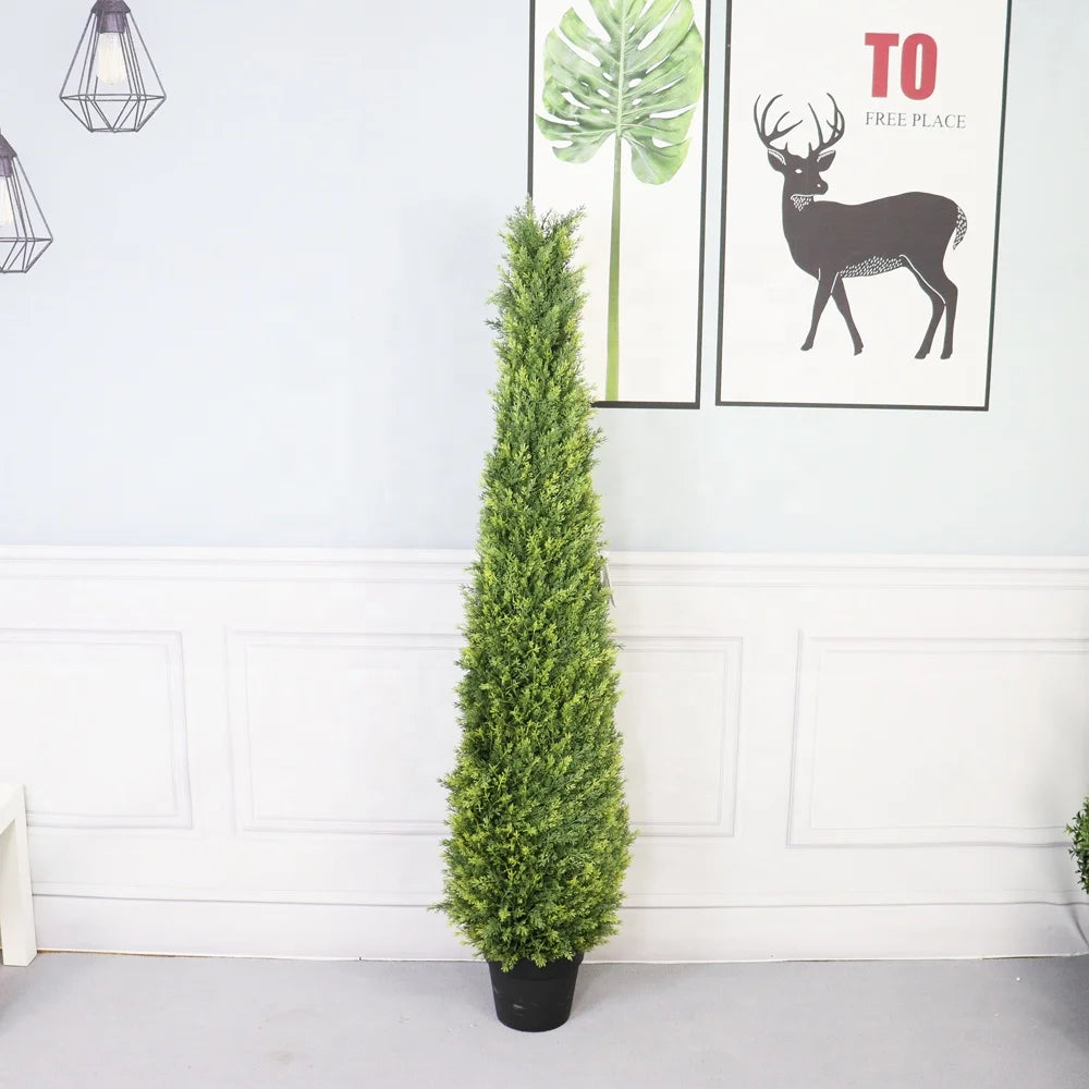 plante artificielle arbre conifère feuilles vertes pot moderne extérieur décoration maison verte haute qualité
