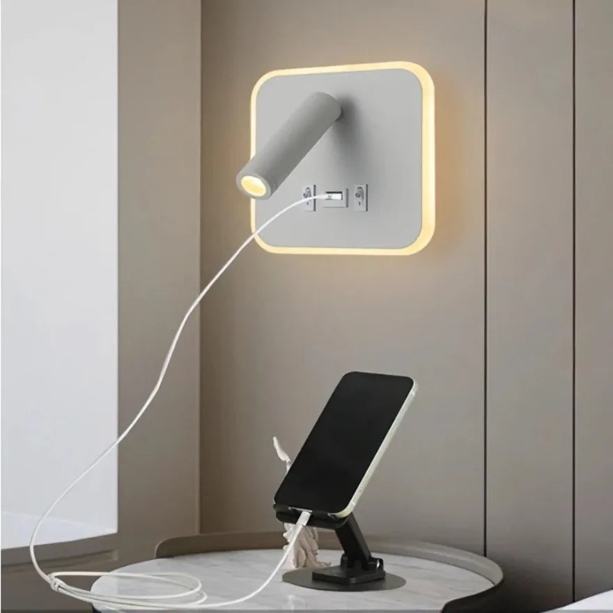 lampe murale led orientable prise usb moderne chambre cuisine entree