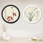 cadre photo rond moderne noir blanc aquarelle décoration zenintérieur vases fleurs séchées