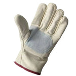 gants travail toile épaisse cuir paume beige gris rouge protection sport