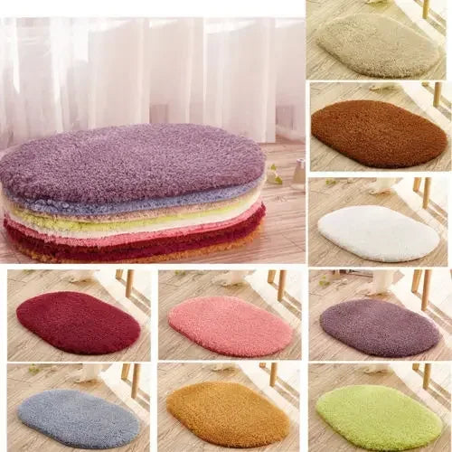tapis bain doux absorbant mousse mémoire forme ovale couleur variée moderne