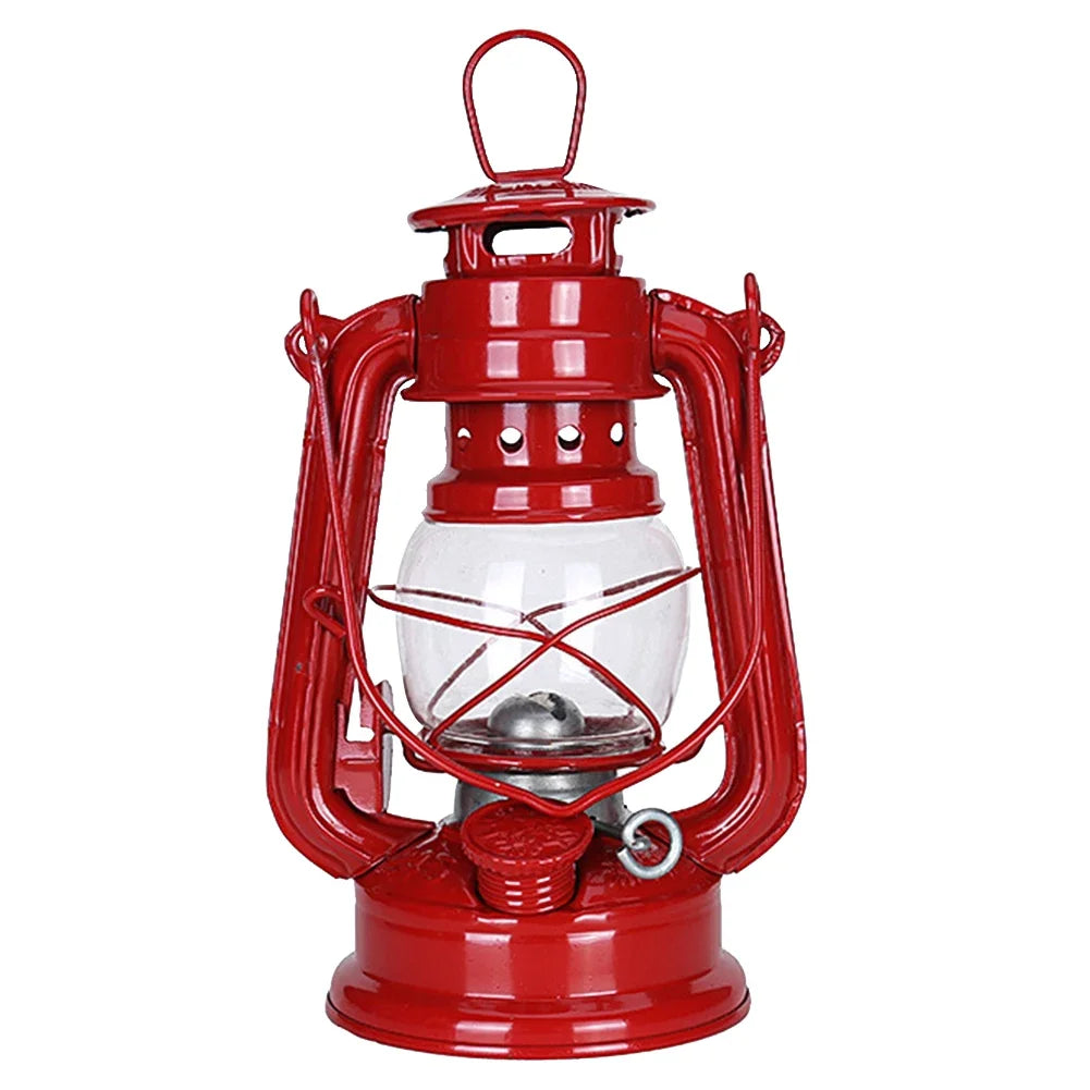 lanterne kérosène camping bleu vert rouge noir transparent classique vintage poignée suspension grille