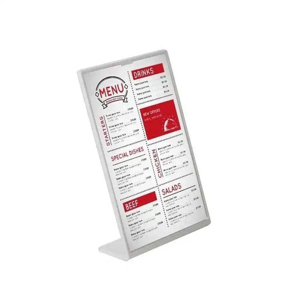 supports affiches table stand noir blanc inclinés modernes minimalistes burgers boissons menus