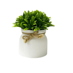 plantes artificielles vertes feuilles fines pot blanc extérieur moderne décoration anniversaire ornement accroché