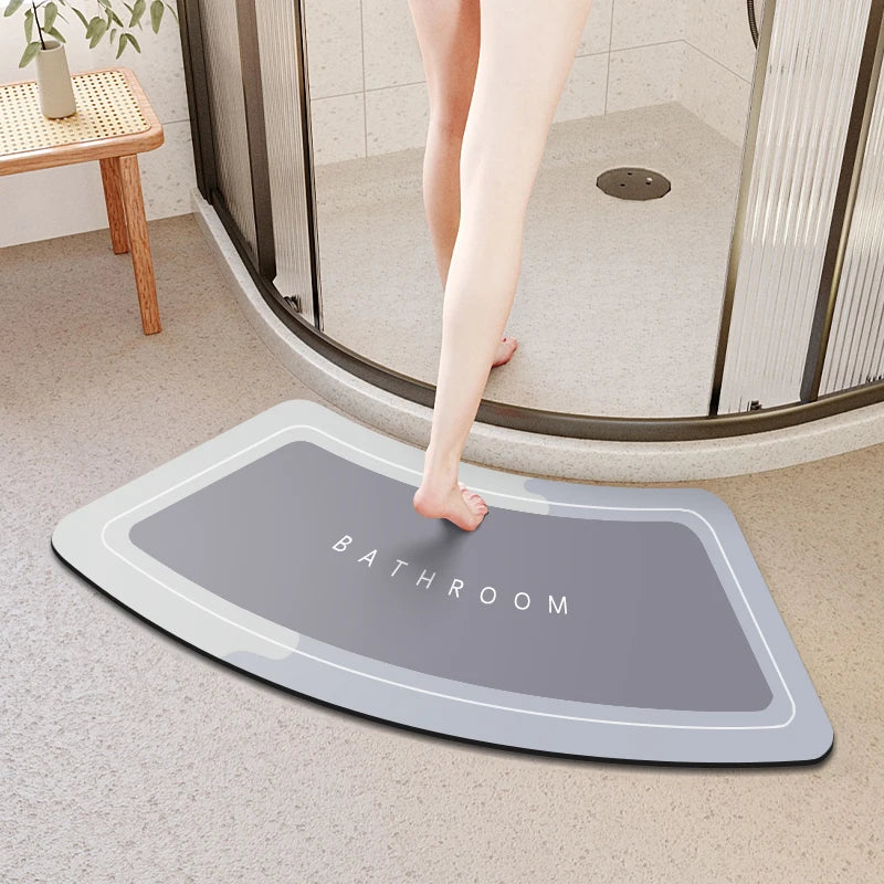 tapis bain antidérapant gris moderne texture tissée adhésif 40x100cm 60x140cm