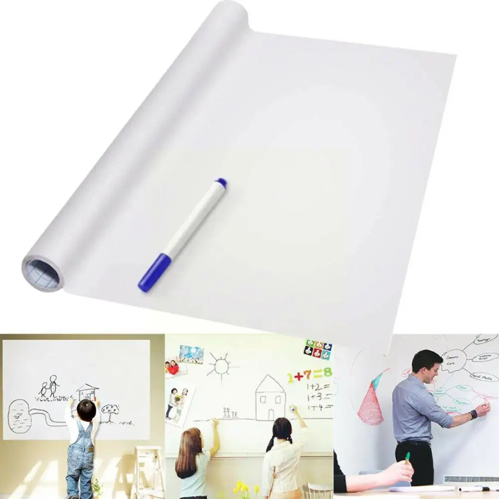 tableau blanc autocollant moderne adhésif 200cm 45cm opacité marqué blanc éducation graffiti