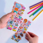 sticker animal dessin animé multicolore adhésif scrapbooking enfant léopard girafe zèbre dinosaure mignon