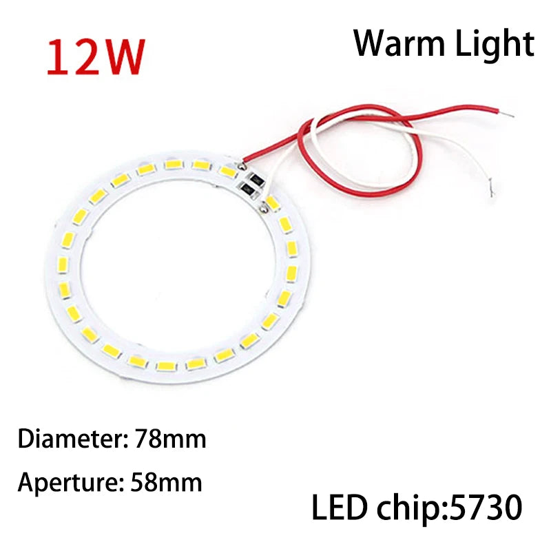 Anneaux lumineux led blanc moderne 10w 12w diamètre 112mm 156mm