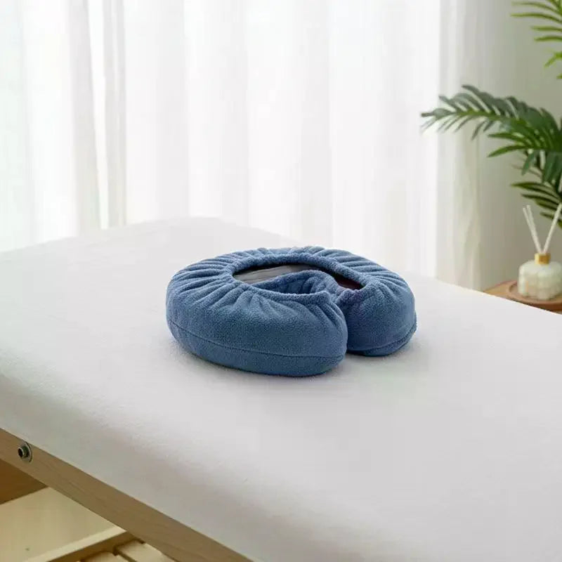 coussin massage velours doux confortable bleu gris blanc réutilisable non toxique coton maison lit