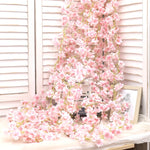 guirlande fleurs artificielles cerises rose clair décor mariage romantiqueintérieur festive