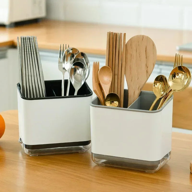 porte couverts réutilisable blanc gris moderne minimaliste cuillères fourchettes couteaux pinceaux cuisine baguettes soupe