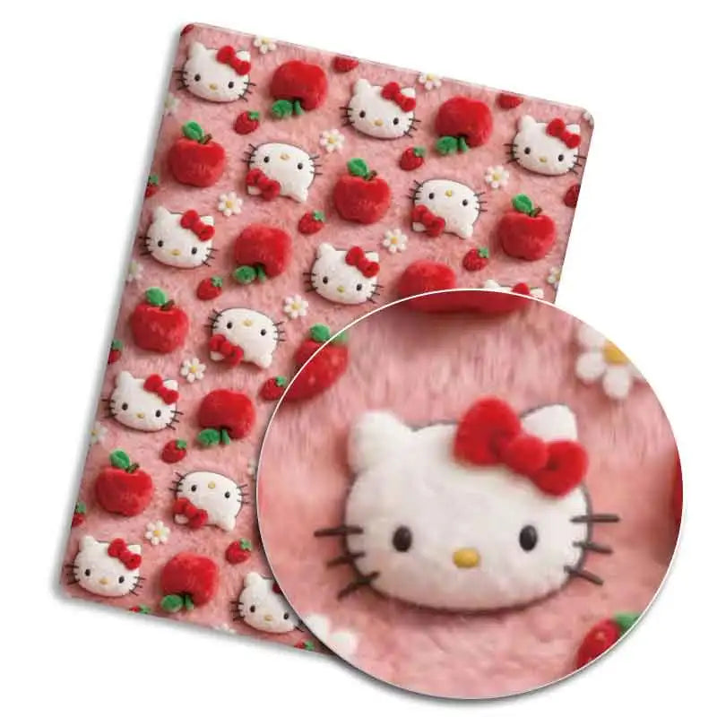 tissu coton imprimé chats rubans coeurs léopard enfantin coussin maison couturerobe poupée rideau abrasion