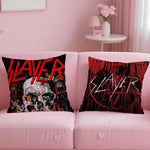housse coussin noir graphique crâne rock gothique 45x45cm zip invisible fácil laver