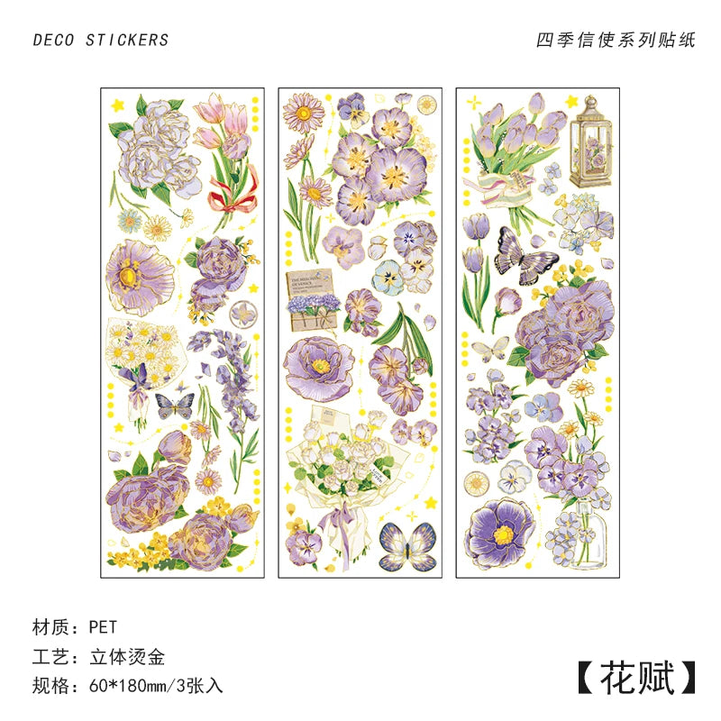 autocollants fleurs papillons rubans dorés scrapbooking diy journal filles vintage