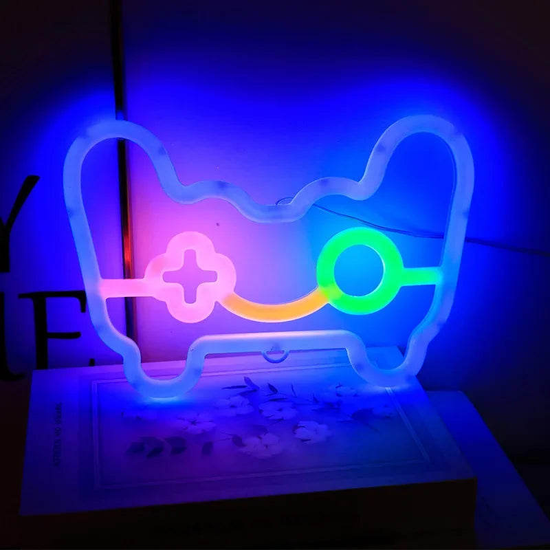 néon lumineux étoile nuage chauve souris foudre planète moderne minimaliste câble adaptateur