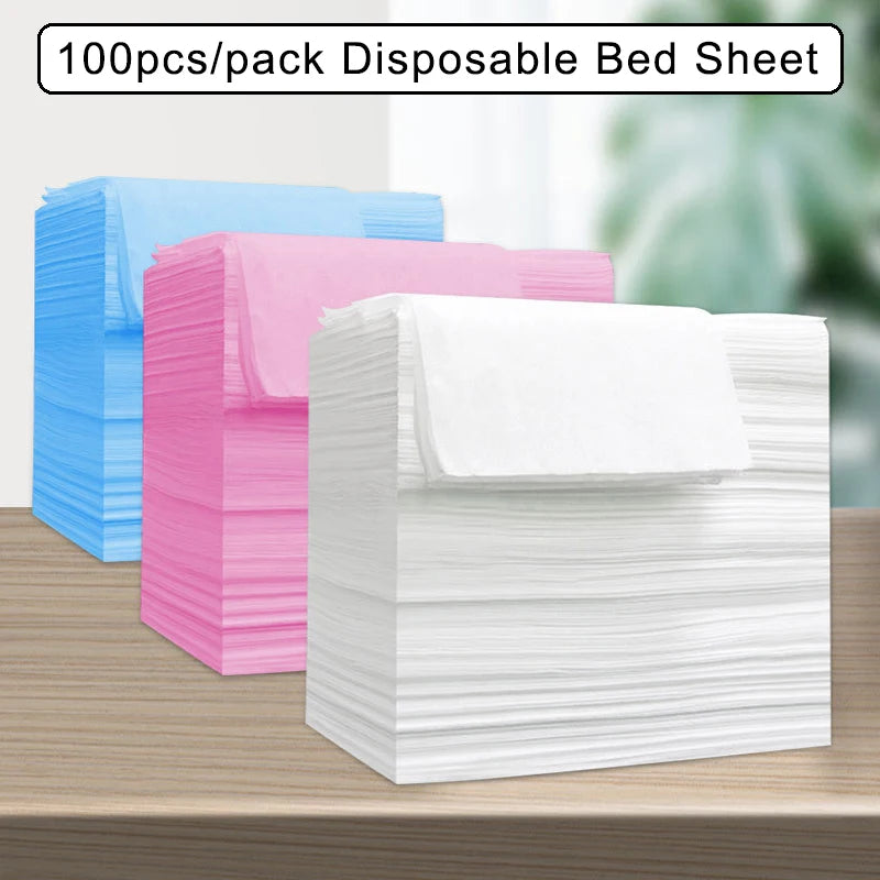 draps lit jetables bleu blanc rose 80x180cm 80x190cm tissu polyester solide simple